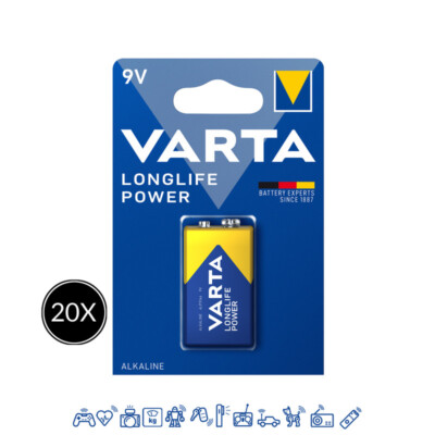 20 x Varta 9V-Block 4922 Longlife Power ex.High Energy E-Block 6LR61 Batterie