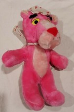 Vintage 1980 Pink Panther Stuffed Plush Toy 10 Inches Tall - Made by Mighty Star