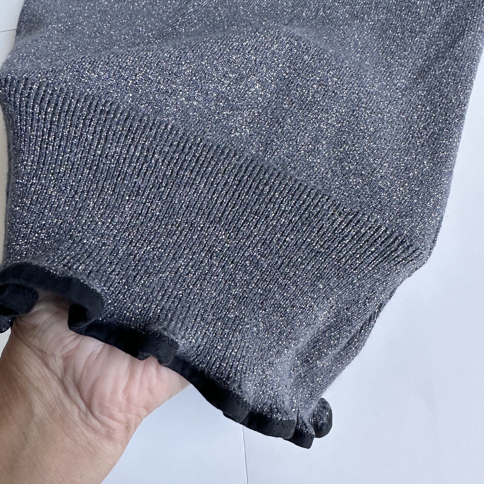 EXPRESS Design Studio Grey Glitter Turtleneck 3/4… - image 8