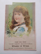 vintage Trade Card Wheeler & Wilson Sewing Machines J. E. Crisman Cessna, PA