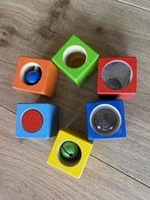 Holz Entdeckerw&uuml;rfel / Sensorikw&uuml;rfel Set &ndash; bunt & hochwertig HABA