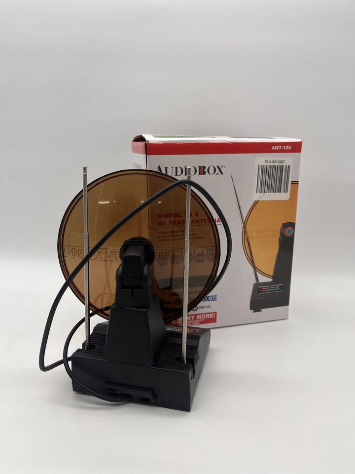 AudioBox ANT-100 Interior Digital TV HD Ready Antena FM VHF UHF 60 Millas Alcance Ne Foto 2 de 4