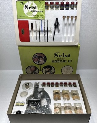 Vintage Selsi Zoom Microscope Kit Model No. 142 **READ**