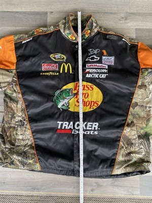 Bass Pro Shop Chase Camo And Orange Nascar Racing Jacket Size