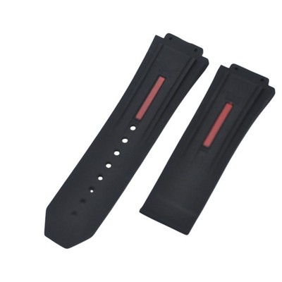 King Power 29x24mm Black Rubber Watch Strap For Hublot
