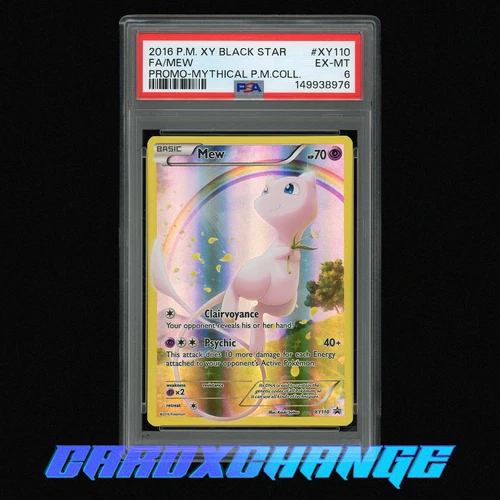 2016 Pokemon XY BSP XY110 Mew Full Art Mythical Collection PSA 6 EX