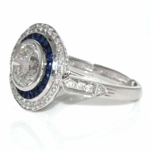 3.20 Ct White Diamond Antique Art Deco Vintage Wedding Ring 925 Sterling Silver - Picture 3 of 4