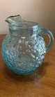 Vintage Anchor Hocking Leo Milano Ball Pitcher Crinkle Glass Pattern