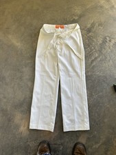 Vintage 80s Button Fly White Wide Leg Flare Uniform Pants Women's 30 X 30 1