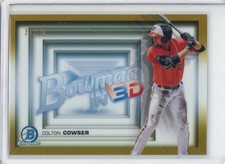 2022 Bowman Chrome Bowman in 3D Gold Refractors #B3D20 Colton Cowser /50