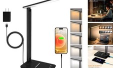 shinelife LED Desk Lamp for Office Home, Bright Desk Light with USB Black