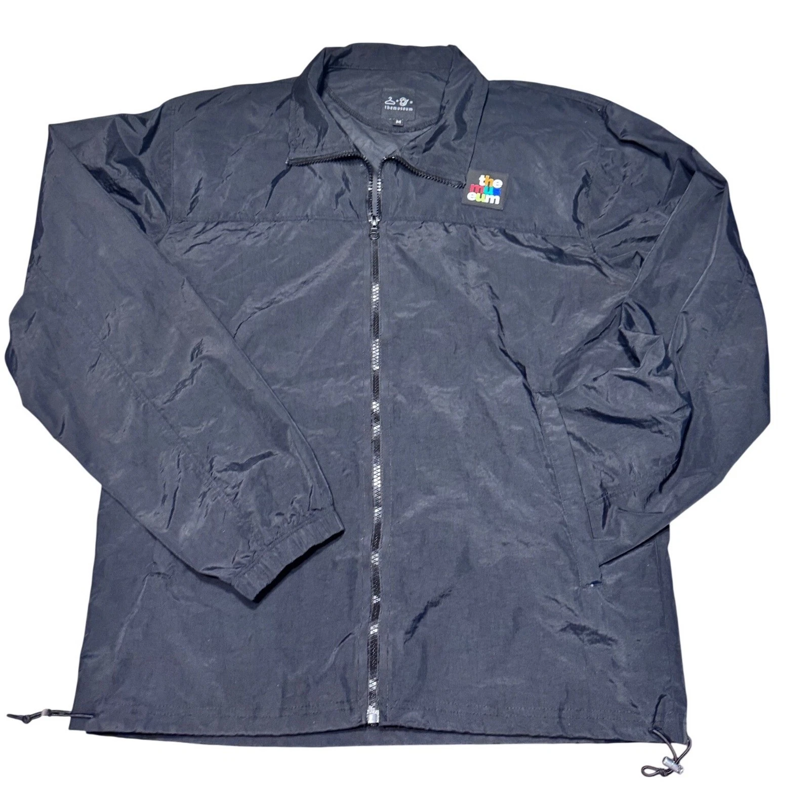 The Museum Windbreaker Jacket Polyester Black Medium Streetwear Full Zip