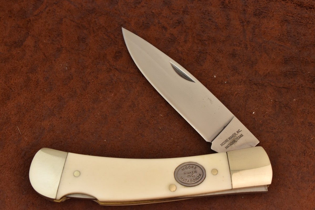 MOORE MAKER MATADOR TEXAS MADE IN USA SMOOTH BONE PREMIUM LOCKBACK