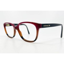 Coach Eyeglasses Womens Red Cognac Varsity Stripe HC 6103 5445 54-16-140