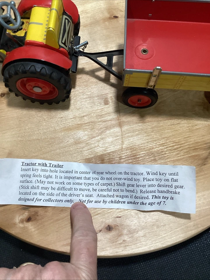 Tractor Zetor con remolque metal amarillo/rojo 3 marchas y freno de mano **LEER** Foto 4 de 4