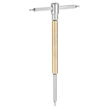 Sliding T-Handle Hex Key Wrench 2mm 3-Way Free Sliding Handle, Yellow Silver