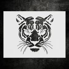 Elegant Panther Head Logo Stencil for Luxury Home Decor - StencilAir