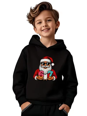 MVPRINTS Santa Says 67 Hoodie, Six Seven Hoodie, Christmas , Kids xmas Hoodie, Jumper Day