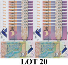 North Macedonia 10 Denari 2018 P 25 Polymer UNC 1/5 Bundle Lot 20 pcs