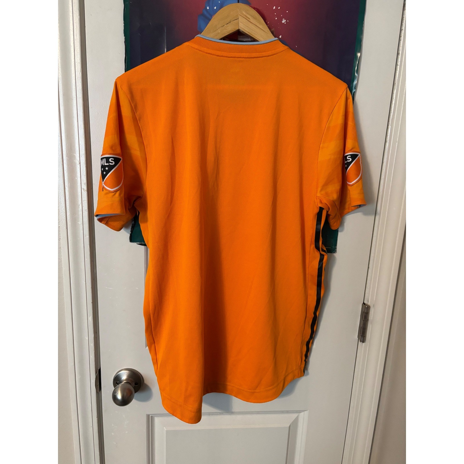 Adidas Houston Dynamo MLS Soccer Jersey Mens Medium Orange MD Anderson Climacool thumbnail 2