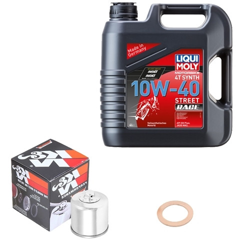 Triumph Daytona 675 D67LC Bj. 2006, LIQUI 15W-50 Street 3L, HiFlo Ölfilter Set