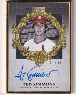 2022 Topps Gilded MLB No. HAFA-TS Ted Simmons Gold Framed On-Card Auto 71/99