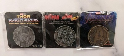 3 Marvel Studios Coins: Avengers: Endgame, Ant-Man & The Wasp, & Thor: Ragnarok 