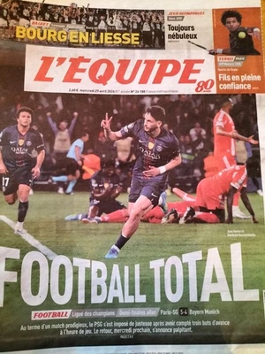 L'EQUIPE 29 avril 2026 # PSG 5-4 BAYERN. Football total et match parfait ! - Photo 1/4