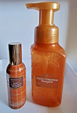 2 pc Bath Body Works SWEET CINNAMON PUMPKIN Orange Foaming Soap Room Spray