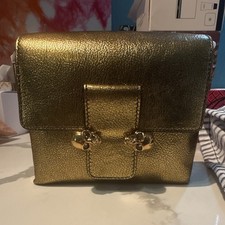 Alexander McQueen Gold Metallic Small Shoulde...