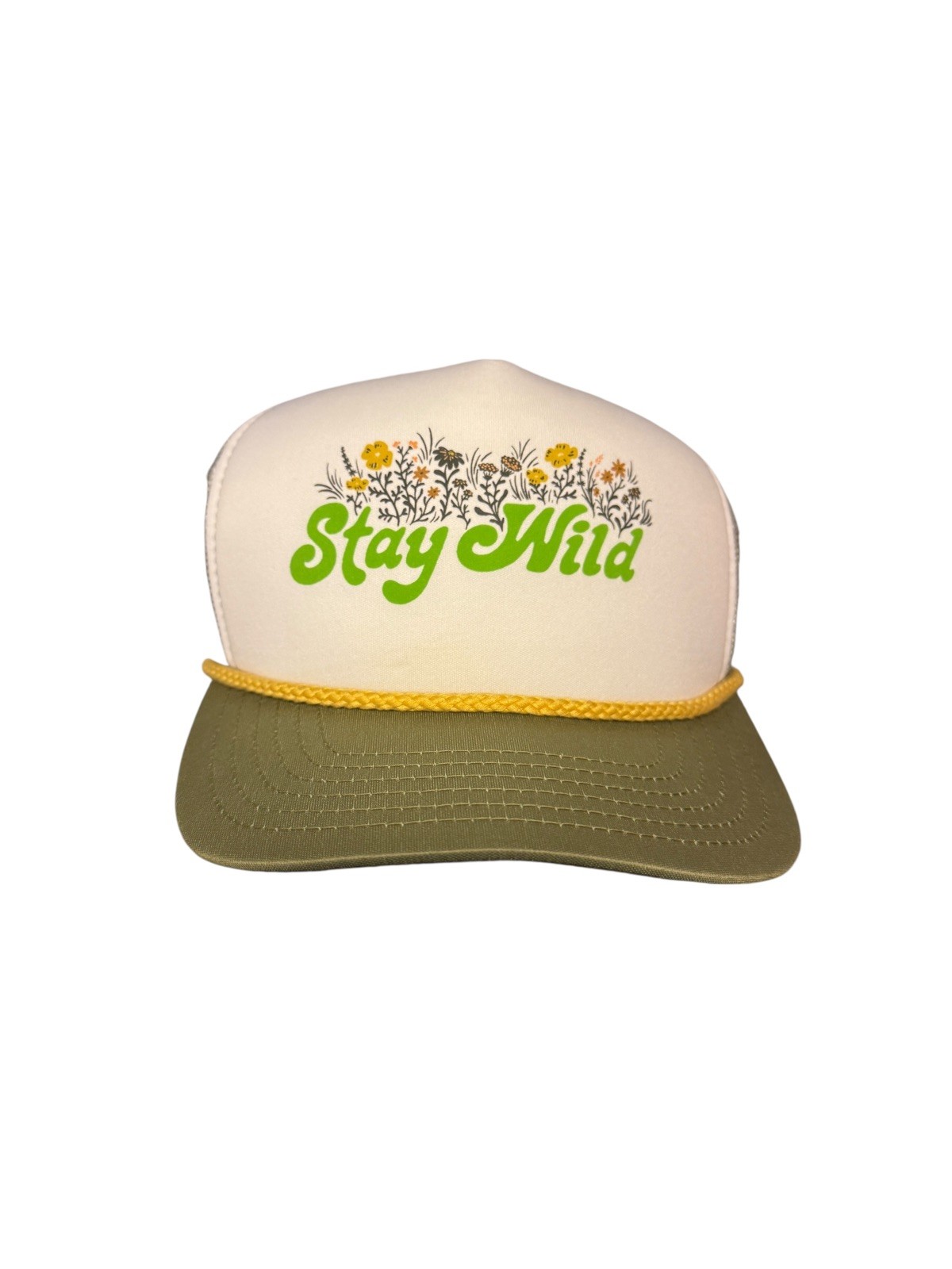 Stay Wild Trek Light Gear Snapback Mesh Rope Trucker Hat Multi OSFM Nature Hike