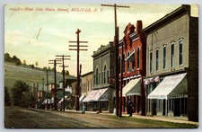 Vintage 1912 West Side Main Street Bolivar NY Linen Postcard
