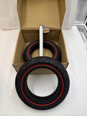 2x Vollgummi Rollerreifen | 10x2,125 Zoll | Montagewerkzeug Doppelpack
