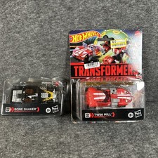 Hot Wheels X Transformers Bone Shaker Red Twin Mill Bundle New Flawed Hasbro Hot Wheels X Transformers Bone Shaker Red Twin Mill Bundle New Flawed Hasbro