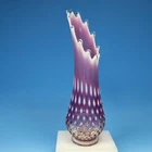 Fenton Art Glass - Cranberry Opalescent Hobnail - Swung Vase - 11¾ inches