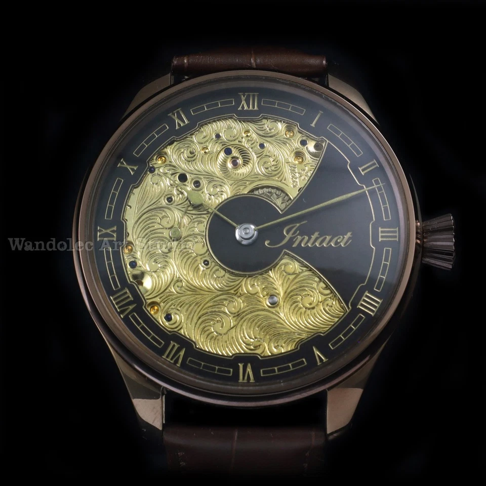 Vintage Mens Wristwatch Intact/Zenith Factory 1902 Movement Craft Gold Engraved - Image 3 of 4