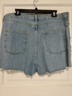 Topshop Moto Mom Sequin Front Denim Shorts Blue/Silver Women’s Size 18 Pockets — photo 4