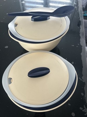 Tupperware Neu Thermo Duo 4,3 l/3,5 l und 2,1/1,5 mit Löffel Wärmebehälter 