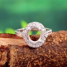 Sterling Silver 7x5 mm Oval Semi Mount Ring Setting Engagement Ring Setting