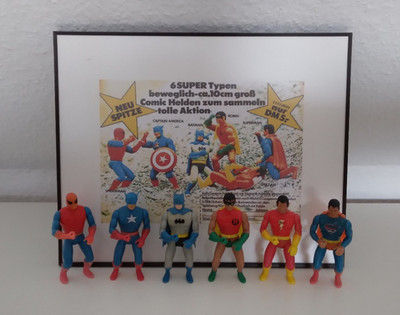 Mego Comic Action Heroes komplettes Set Superman Batman Ehapa Figur 1975 70er