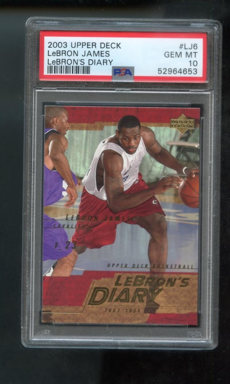 2003-04 Upper Deck #LJ6 Lebron James Diary ROOKIE RC PSA 10 Graded Card Lebron's