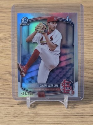 2025 Bowman - Chrome Prospects Chen-Wei Lin #BCP-141 Refractor /499 (RC)