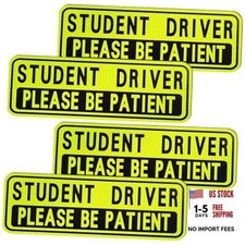 4 PCS Student Driver Magnet for Car - New Driver Magnet for Car - Yellow/Black