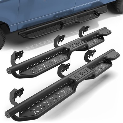 Black Running Boards For Ford F150 F-150 Crew Cab 2004-2008 Side Step Nerf Bar