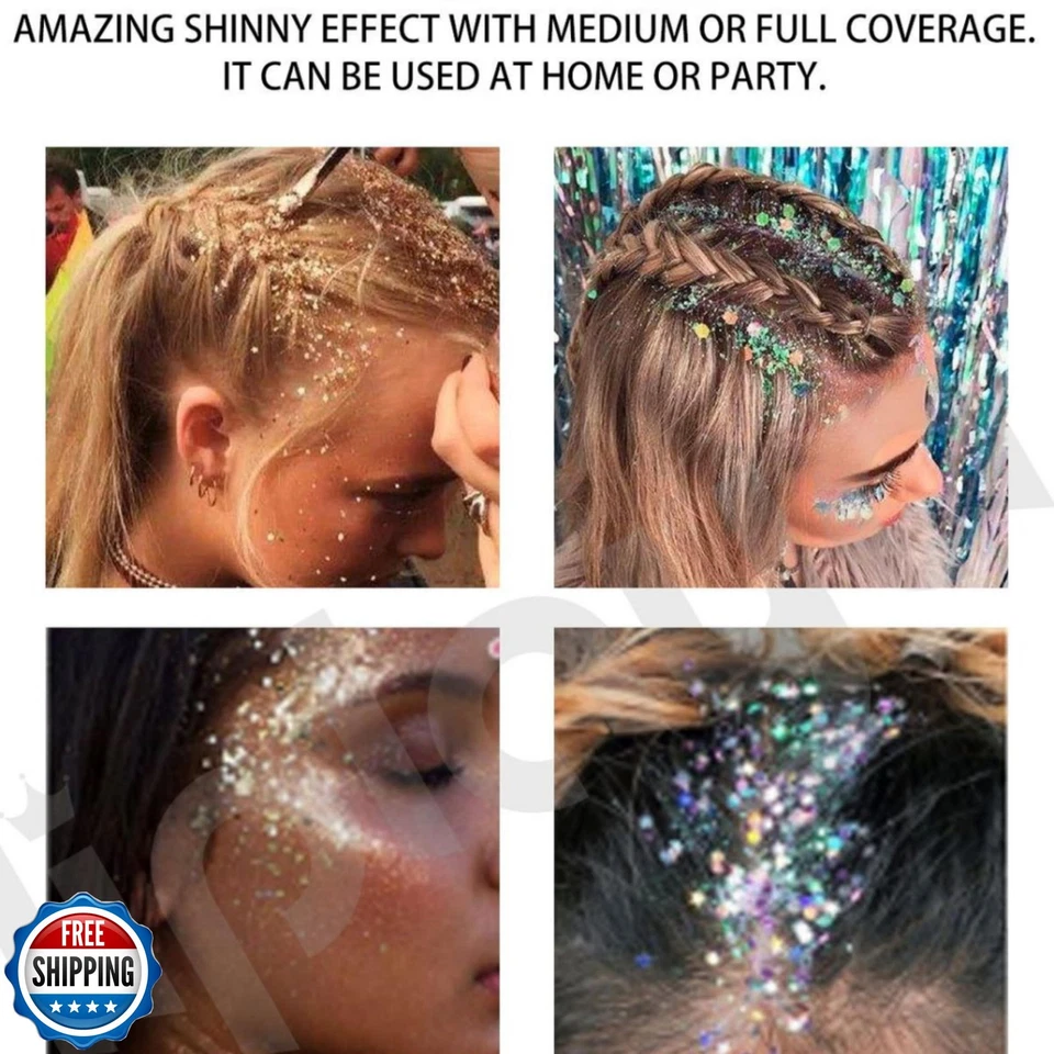 Palo Brillo Corporal Melemando 11 Colores Holográfico Sirena Lentejuelas Cara Gruesa Foto 3 de 4