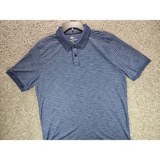 Tommy Bahama Polo Shirt Mens Blue Striped Short Sleeve