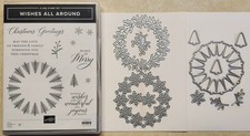 Stampin Up STAMP/DIE SET BUNDLE WISHES ALL AROUND NEW, BEAUTIFUL WREATHS