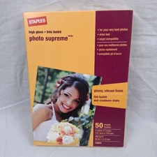 Staples Inkjet Photo Paper NEW Supreme High Gloss Printer 5 X 7 19892 50 Sheets