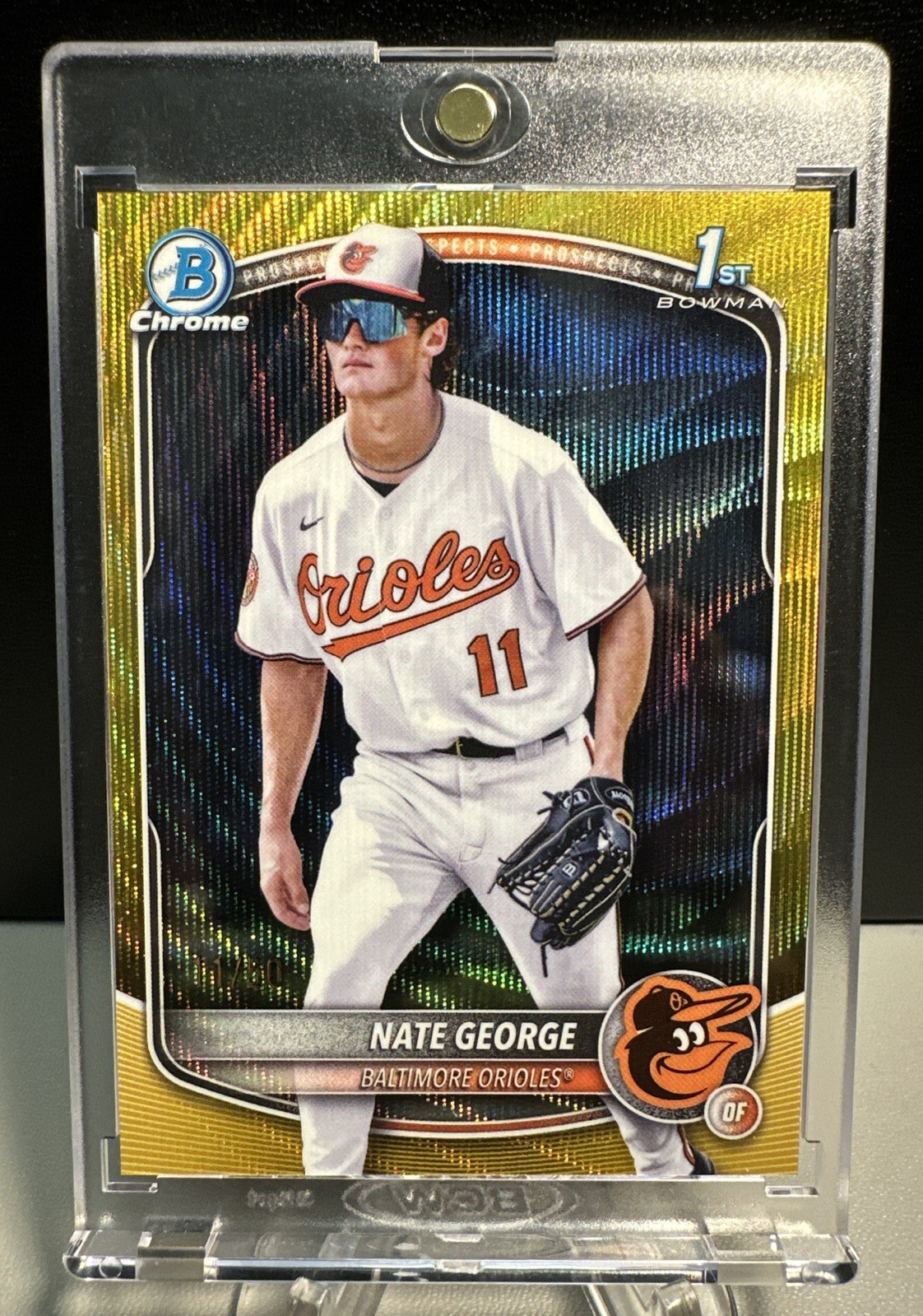 2025 Bowman Chrome Nate George 1st Prospect Gold Wave Refractor 11/50 #BCP-184