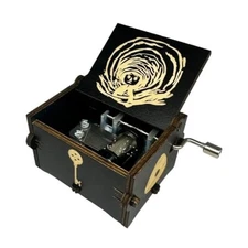  Music Box Engraved Wooden Gifts Mini Musical Box Play Can Can - Orpheus Black